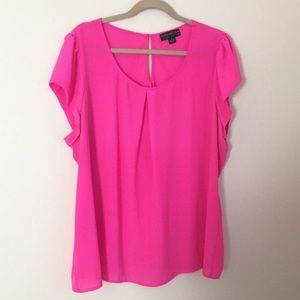 Forever 21 Hot Pink Polyester Top XL